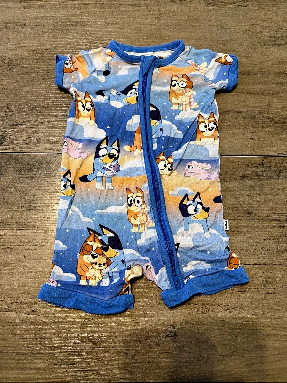 Little Sleepies Bluey Sleepytime Shorty Zippy- Size 3-6 Months